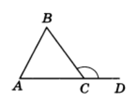 ∠ BCD — внешний угол треугольника ABC, геометрия для подготовки к ГИА